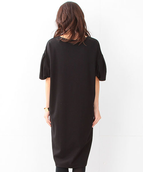 Demi-Luxe BEAMS(デミルクス ビームス)の「Demi-Luxe BEAMS / バルーンスリーブ ポンチワンピース(ワンピース・レディース・ブラック/グリーン系その他・ONE SIZE)」の14枚目の写真