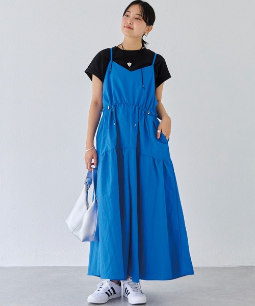 LAVEANGE(ラビアンジェ)の「ドロストキャミワンピース(ワンピース・レディース・チャコールグレー/ブルー/ブラック・M/LL/3L/4L/5L)」の10枚目の写真