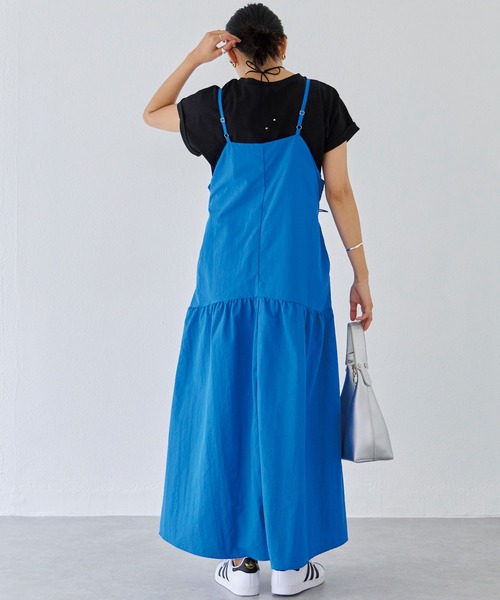 LAVEANGE(ラビアンジェ)の「ドロストキャミワンピース(ワンピース・レディース・チャコールグレー/ブルー/ブラック・M/LL/3L/4L/5L)」の14枚目の写真