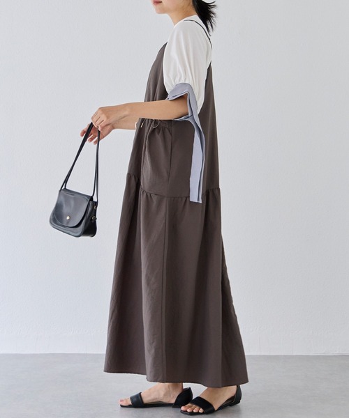 LAVEANGE(ラビアンジェ)の「ドロストキャミワンピース(ワンピース・レディース・チャコールグレー/ブルー/ブラック・M/LL/3L/4L/5L)」の6枚目の写真