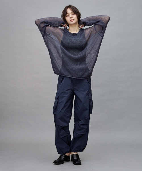 Lui's(ルイス)の「【cierio/シエリオ】コットンナイロンドロストパンツ(その他パンツ・レディース・ブラック/ネイビー・FREE)」の6枚目の写真