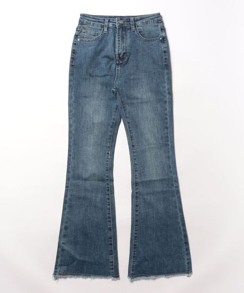 aimoha(アイモハ)の「細みベルボトムデニム(デニムパンツ・レディース・ネイビー/ブルー/ダークグレー・SMALL/MEDIUM/LARGE)」の8枚目の写真