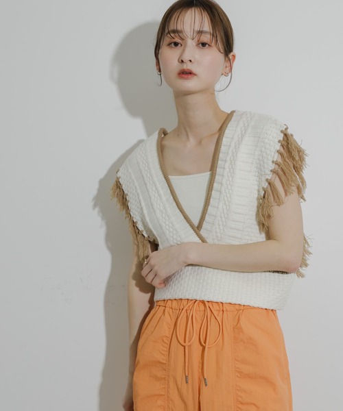 セール】フリンジニットベスト（ベスト）｜SENSE OF PLACE by URBAN