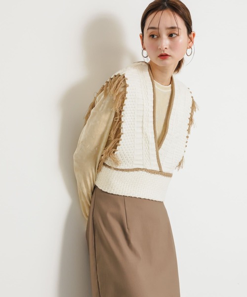 SENSE OF PLACE by URBAN RESEARCH(センスオブプレイスバイアーバンリサーチ)の「フリンジニットベスト(ベスト・レディース・グレー系その他/アイボリー/ブルー系その他・ONE)」の12枚目の写真
