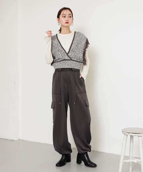 新品 prince プリンス ベスト ニット⭐︎ オーバサイズゼブラ柄Vネックニットベスト BM0916 【MASONPRINCE