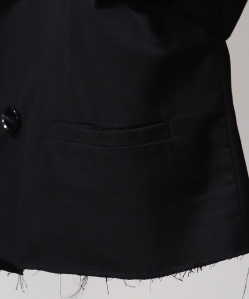 welise（ウェライズ）の「【welise/ウェライズ】グレイスフルTR/Denim ヘムダメージ ショート丈テーラードジャケット（テーラードジャケット・メンズ・ブラック/ダークベージュ/チャコールグレー/ダークグレー/ブルー/グレイッシュベージュ/ブラック×ゴールド/チャコール/ダークブラック・L/M/S）」の10枚目の写真