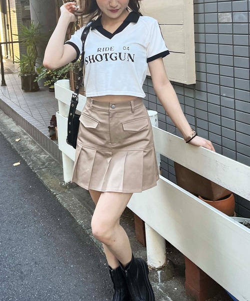 スパイラルガール SPIRALGIRL ユニフォームちびTシャツ （ホワイト） スパイラルガール SPIRALGIRL ユニフォームちびTシャツ