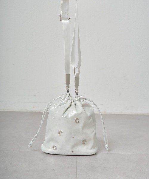 Chico(チコ)の「【2024SS】スタッズ巾着バッグ(ショルダーバッグ・レディース・シルバー/ブラック/アイボリー・FREE)」の20枚目の写真