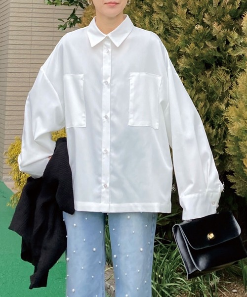 CORNERS by KR(コーナーズバイケーアール)の「【CORNERS by KR 】ワイドスリーブシャツ(シャツ/ブラウス・レディース・チャコールグレー/ネイビー/ブラック/ホワイト・M)」の8枚目の写真