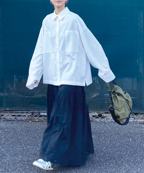 CORNERS by KR(コーナーズバイケーアール)の「【CORNERS by KR 】ワイドスリーブシャツ(シャツ/ブラウス・レディース・チャコールグレー/ネイビー/ブラック/ホワイト・M)」の17枚目の写真