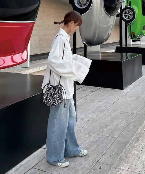 CORNERS by KR(コーナーズバイケーアール)の「【CORNERS by KR 】ワイドスリーブシャツ(シャツ/ブラウス・レディース・チャコールグレー/ネイビー/ブラック/ホワイト・M)」の9枚目の写真