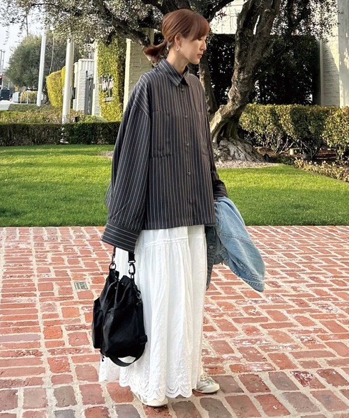 CORNERS by KR(コーナーズバイケーアール)の「【CORNERS by KR 】ワイドスリーブシャツ(シャツ/ブラウス・レディース・チャコールグレー/ネイビー/ブラック/ホワイト・M)」の10枚目の写真