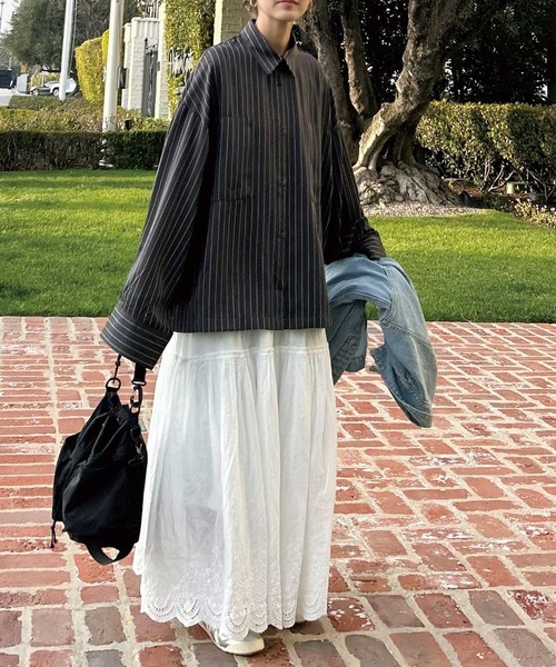 CORNERS by KR(コーナーズバイケーアール)の「【CORNERS by KR 】ワイドスリーブシャツ(シャツ/ブラウス・レディース・チャコールグレー/ネイビー/ブラック/ホワイト・M)」の14枚目の写真