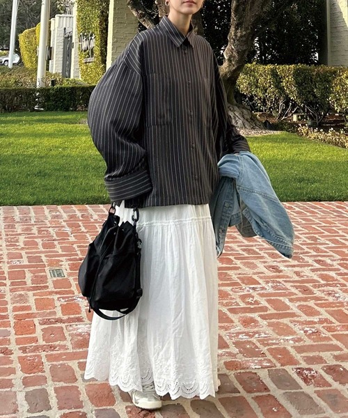 CORNERS by KR(コーナーズバイケーアール)の「【CORNERS by KR 】ワイドスリーブシャツ(シャツ/ブラウス・レディース・チャコールグレー/ネイビー/ブラック/ホワイト・M)」の15枚目の写真