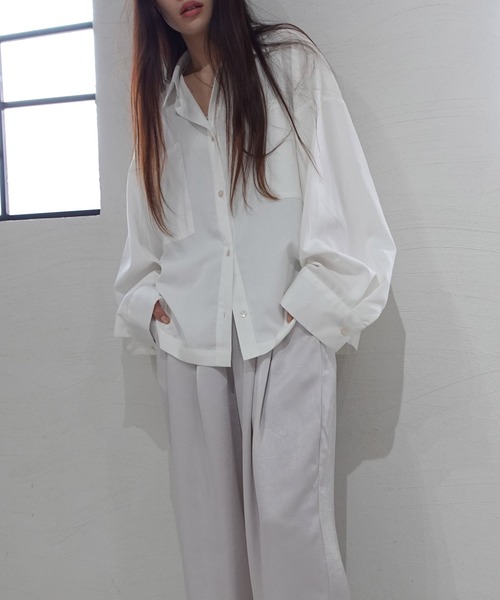 CORNERS by KR(コーナーズバイケーアール)の「【CORNERS by KR 】ワイドスリーブシャツ(シャツ/ブラウス・レディース・チャコールグレー/ネイビー/ブラック/ホワイト・M)」の18枚目の写真