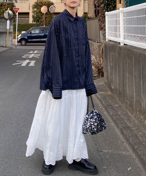 CORNERS by KR(コーナーズバイケーアール)の「【CORNERS by KR 】ワイドスリーブシャツ(シャツ/ブラウス・レディース・チャコールグレー/ネイビー/ブラック/ホワイト・M)」の20枚目の写真