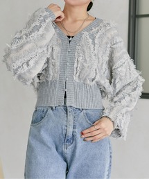 Thevon | 【前後2WAY】フリンジショートカーディガン(カーディガン/ボレロ)