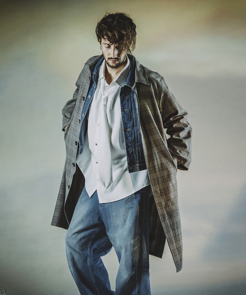 NO ID.（ノーアイディ）の「【NO ID.】Tie Neck Gather Big Shirt / ネクタイ 付 ネック ギャザー ビッグ シャツ（シャツ/ブラウス・メンズ・ホワイト/サックスブルー/グレー/ブラック・ONE SIZE）」の11枚目の写真