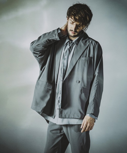 NO ID.（ノーアイディ）の「【NO ID.】Tie Neck Gather Big Shirt / ネクタイ 付 ネック ギャザー ビッグ シャツ（シャツ/ブラウス・メンズ・ホワイト/サックスブルー/グレー/ブラック・ONE SIZE）」の21枚目の写真