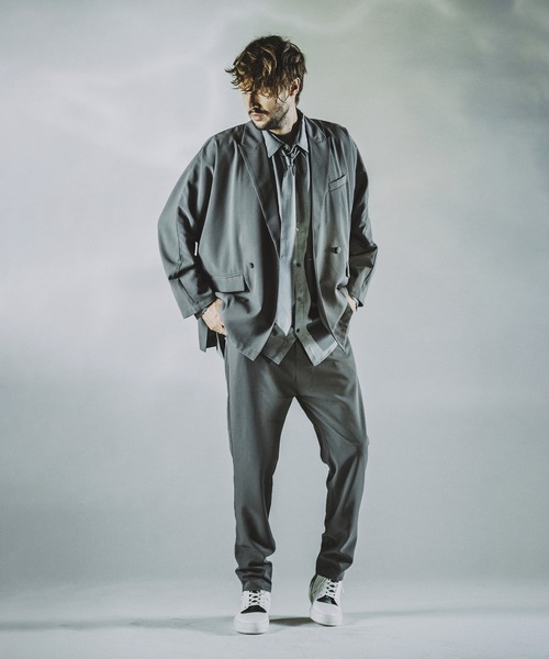 NO ID.（ノーアイディ）の「【NO ID.】Tie Neck Gather Big Shirt / ネクタイ 付 ネック ギャザー ビッグ シャツ（シャツ/ブラウス・メンズ・ホワイト/サックスブルー/グレー/ブラック・ONE SIZE）」の22枚目の写真