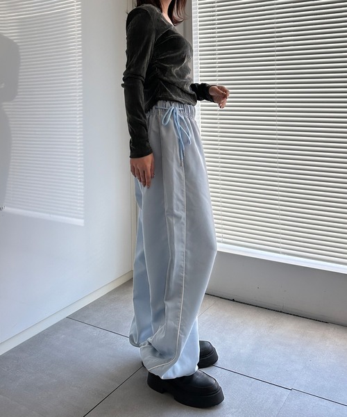 solleim（ソルレム）の「[全骨格美脚見え]リボンラインイージーパンツ（その他パンツ・レディース・ブルー/グレー/ブラック・S/M）」の12枚目の写真