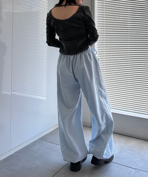 solleim（ソルレム）の「[全骨格美脚見え]リボンラインイージーパンツ（その他パンツ・レディース・ブルー/グレー/ブラック・S/M）」の13枚目の写真
