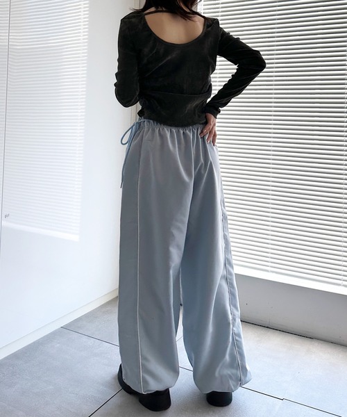 solleim（ソルレム）の「[全骨格美脚見え]リボンラインイージーパンツ（その他パンツ・レディース・ブルー/グレー/ブラック・S/M）」の15枚目の写真