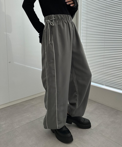 solleim（ソルレム）の「[全骨格美脚見え]リボンラインイージーパンツ（その他パンツ・レディース・ブルー/グレー/ブラック・S/M）」の7枚目の写真