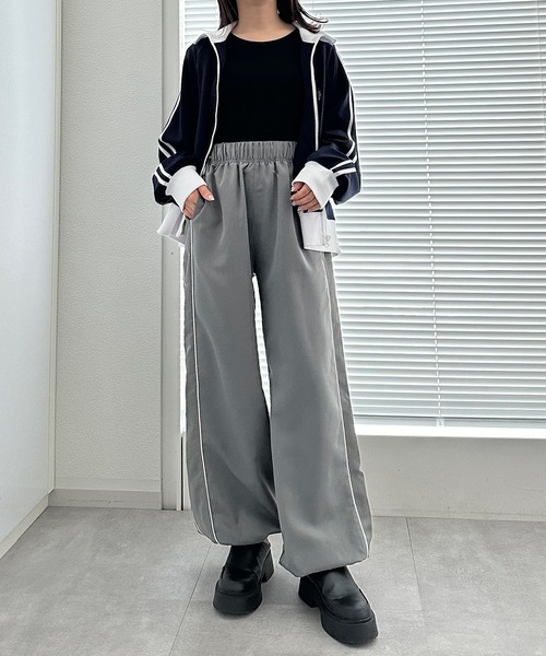 solleim（ソルレム）の「[全骨格美脚見え]リボンラインイージーパンツ（その他パンツ・レディース・ブルー/グレー/ブラック・S/M）」の8枚目の写真