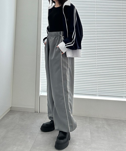 solleim（ソルレム）の「[全骨格美脚見え]リボンラインイージーパンツ（その他パンツ・レディース・ブルー/グレー/ブラック・S/M）」の9枚目の写真