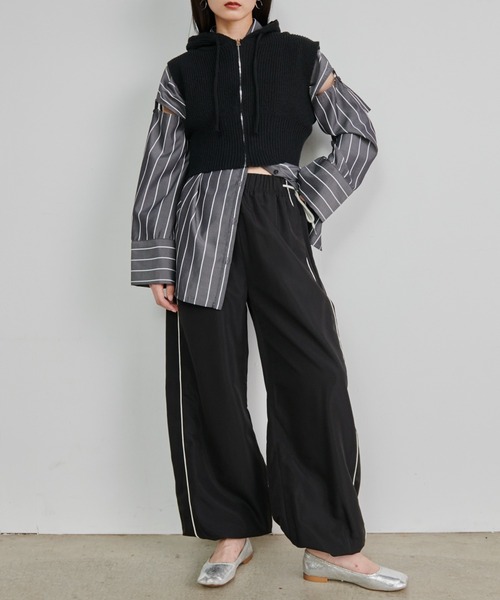 solleim（ソルレム）の「[全骨格美脚見え]リボンラインイージーパンツ（その他パンツ・レディース・ブルー/グレー/ブラック・S/M）」の18枚目の写真