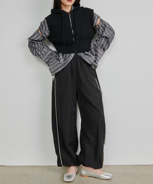 solleim（ソルレム）の「[全骨格美脚見え]リボンラインイージーパンツ（その他パンツ・レディース・ブルー/グレー/ブラック・S/M）」の17枚目の写真