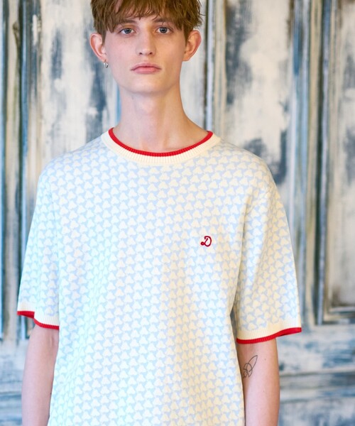 【セール】【Safari5月号掲載】トリコロールジャカード 半袖ニット（ニット/セーター）｜DRESSTERIOR（ドレステリア）