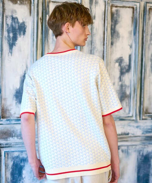 【セール】【Safari5月号掲載】トリコロールジャカード 半袖ニット（ニット/セーター）｜DRESSTERIOR（ドレステリア）