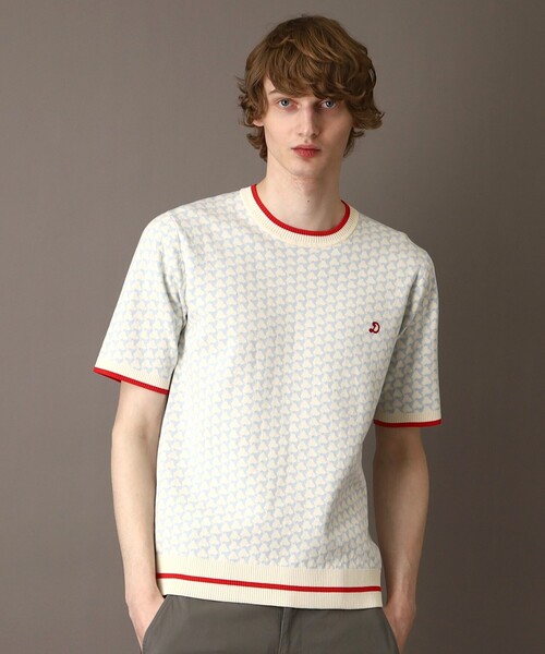 【セール】【Safari5月号掲載】トリコロールジャカード 半袖ニット（ニット/セーター）｜DRESSTERIOR（ドレステリア）