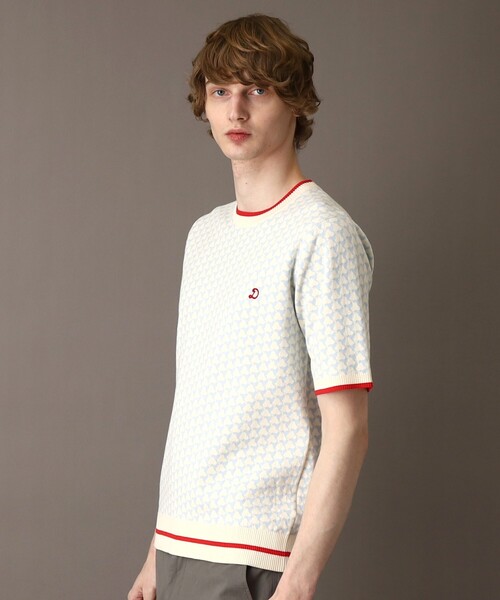 【セール】【Safari5月号掲載】トリコロールジャカード 半袖ニット（ニット/セーター）｜DRESSTERIOR（ドレステリア）