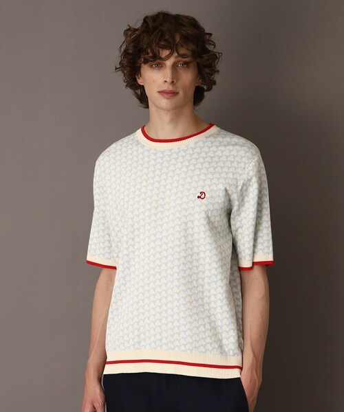 【セール】【Safari5月号掲載】トリコロールジャカード 半袖ニット（ニット/セーター）｜DRESSTERIOR（ドレステリア）