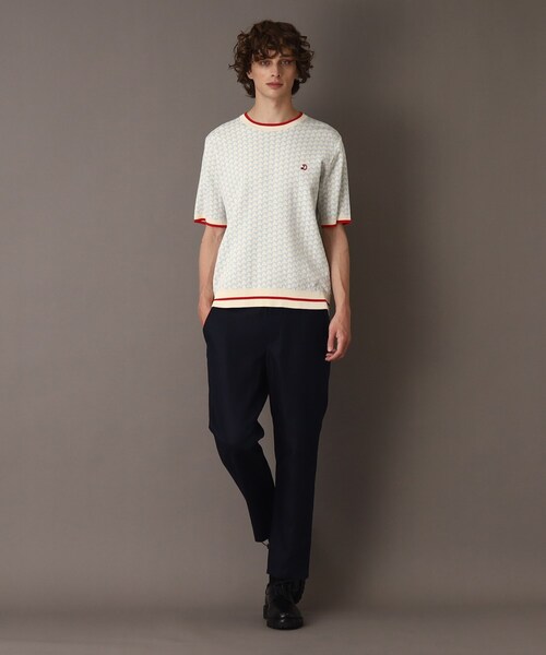 【セール】【Safari5月号掲載】トリコロールジャカード 半袖ニット（ニット/セーター）｜DRESSTERIOR（ドレステリア）