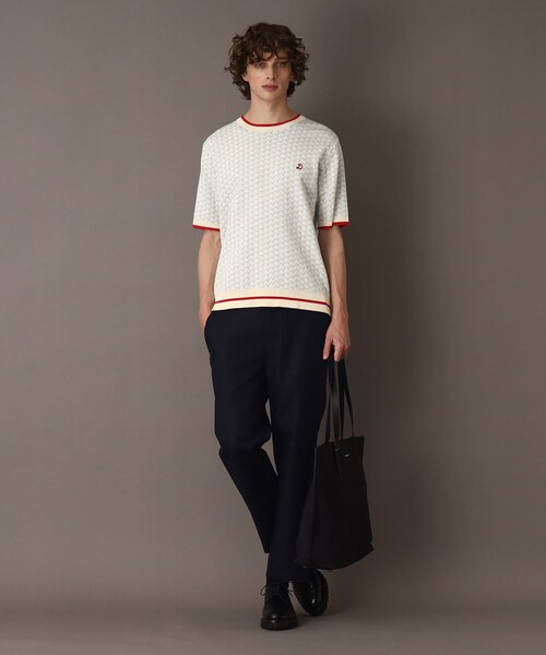 【セール】【Safari5月号掲載】トリコロールジャカード 半袖ニット（ニット/セーター）｜DRESSTERIOR（ドレステリア）