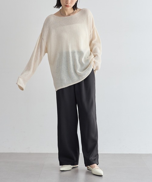 SENEE サテンタックパンツ　S ベージュ　最終値下げ satin tuck pants（サテンタックパンツ）（スラックス）｜SENEE