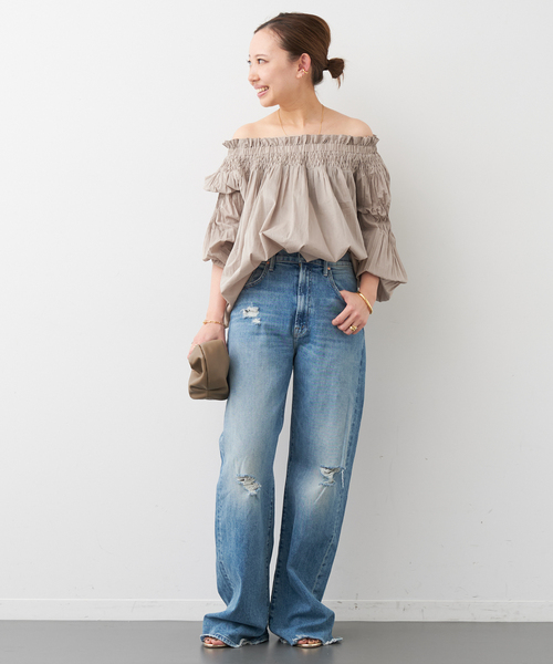 Deuxieme Classe(ドゥーズィエムクラス)の「【Marlette/マーレット】 AMIEL OFF-SHOULDER ブラウス(シャツ/ブラウス・レディース・ベージュ・FREE)」の4枚目の写真