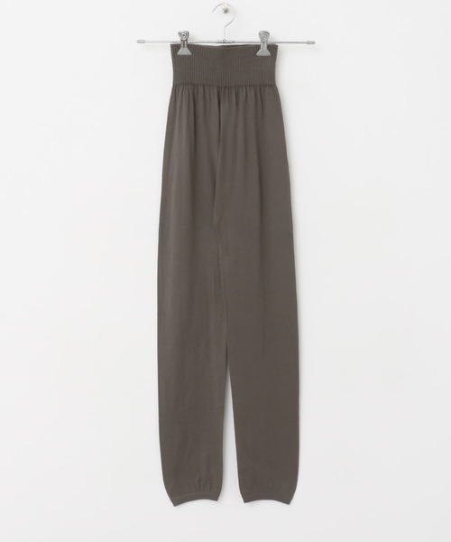 かぐれ(カグレ)の「オーガニックコットンニットレギンス(レギンス/スパッツ・レディース・アイボリー/チャコールグレー・FREE)」の2枚目の写真