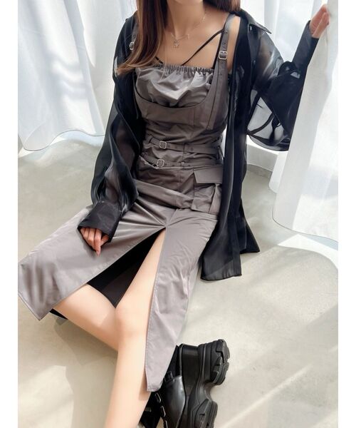 EATME（イートミー）の「ダブルベルトキャミワンピース（ワンピース・レディース・ピンク/ブラック/グレー・SMALL/MEDIUM）」の7枚目の写真