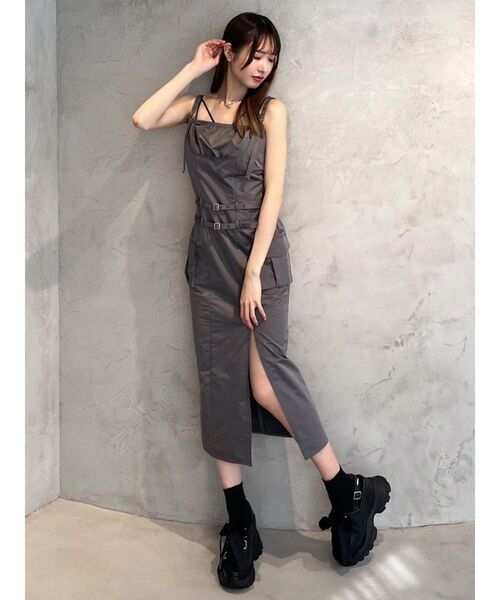 EATME（イートミー）の「ダブルベルトキャミワンピース（ワンピース・レディース・ピンク/ブラック/グレー・SMALL/MEDIUM）」の13枚目の写真