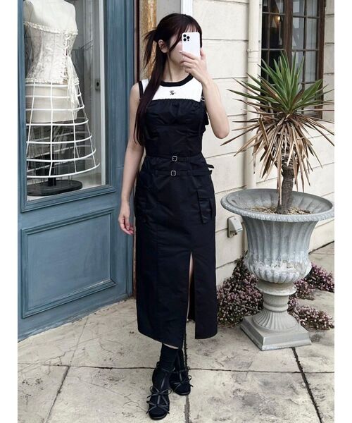 EATME（イートミー）の「ダブルベルトキャミワンピース（ワンピース・レディース・ピンク/ブラック/グレー・SMALL/MEDIUM）」の14枚目の写真