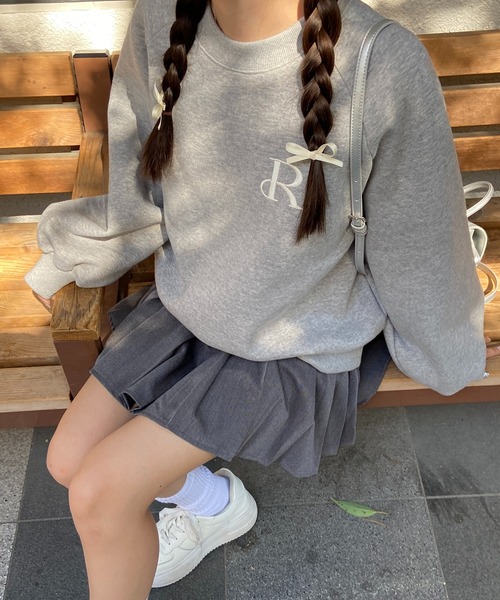 RiLi(リリ)の「RiLiロゴ刺繍たぽスウェット【RL】(スウェット・レディース・グレー/アイボリー/ベビーピンク・FREE)」の2枚目の写真