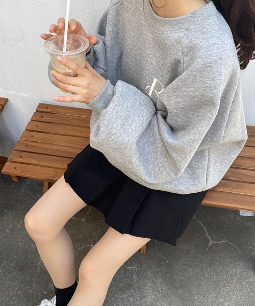 RiLi(リリ)の「RiLiロゴ刺繍たぽスウェット【RL】(スウェット・レディース・グレー/アイボリー/ベビーピンク・FREE)」の7枚目の写真