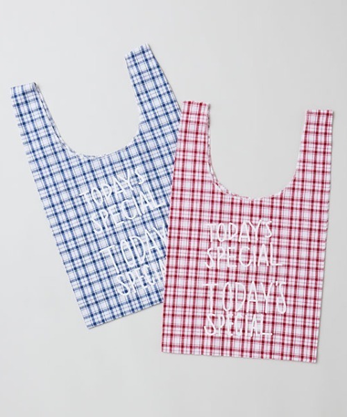 TODAY'S SPECIAL(トゥデイズスペシャル)の「【数量限定】【TODAY'S SPECIAL】モーニングチェックマルシェバッグ ブルー/361322(エコバッグ/サブバッグ・レディース・ブルー系その他/レッド系その他・MEDIUM)」の12枚目の写真