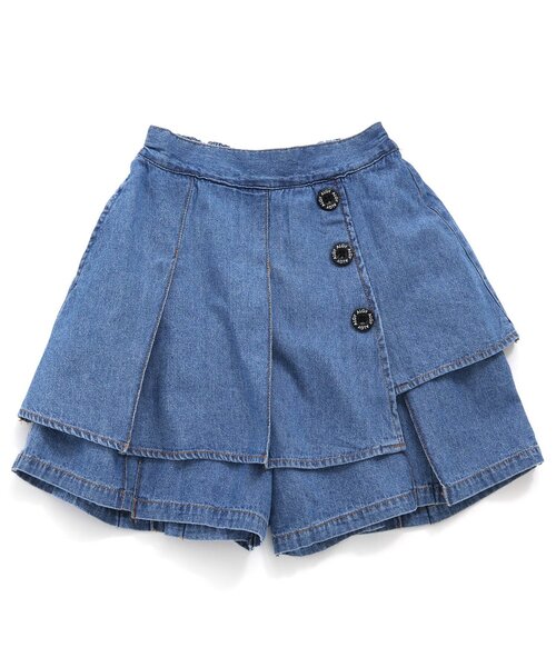 algy（アルジー）の「アシメプリーツキュロット（その他パンツ・キッズ・インディゴブルー/ブラック/アイボリー・XX-SMALL/X-SMALL/MEDIUM/SMALL）」の3枚目の写真