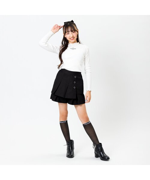 algy（アルジー）の「アシメプリーツキュロット（その他パンツ・キッズ・インディゴブルー/ブラック/アイボリー・XX-SMALL/X-SMALL/MEDIUM/SMALL）」の4枚目の写真